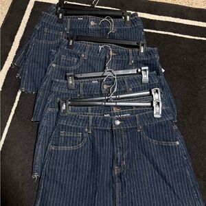 No Boundaries Navy Pinstripe Mini Skirt